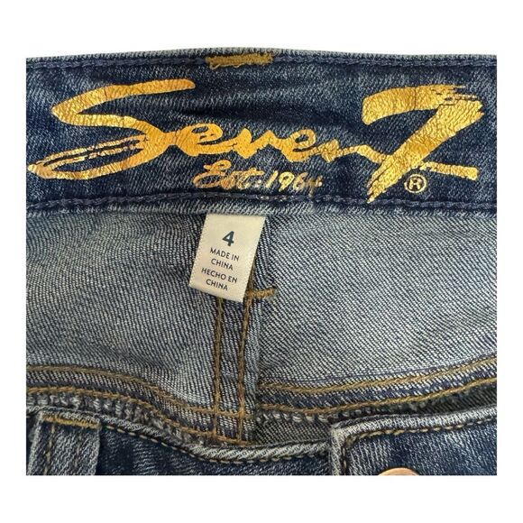 Seven 7 Weekend Pre ppy Boho Festival Denim Jean Shorts Size 4 - Picture 4 of 9